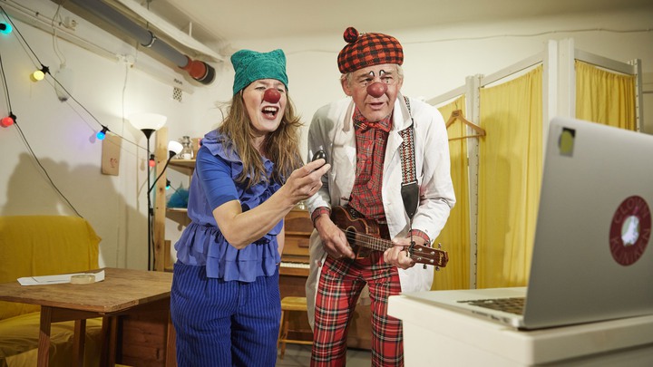 Sjukhusclowner Kristin Rode och Martin Högberg Barn &Cancer