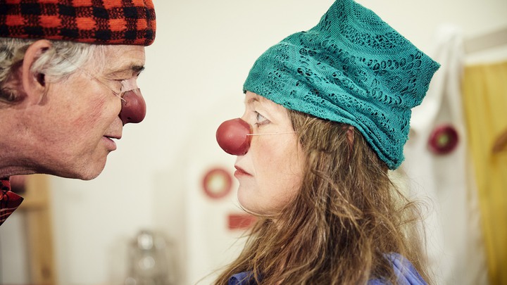 Sjukhusclowner Kristin Rode och Martin Högberg Barn &Cancer