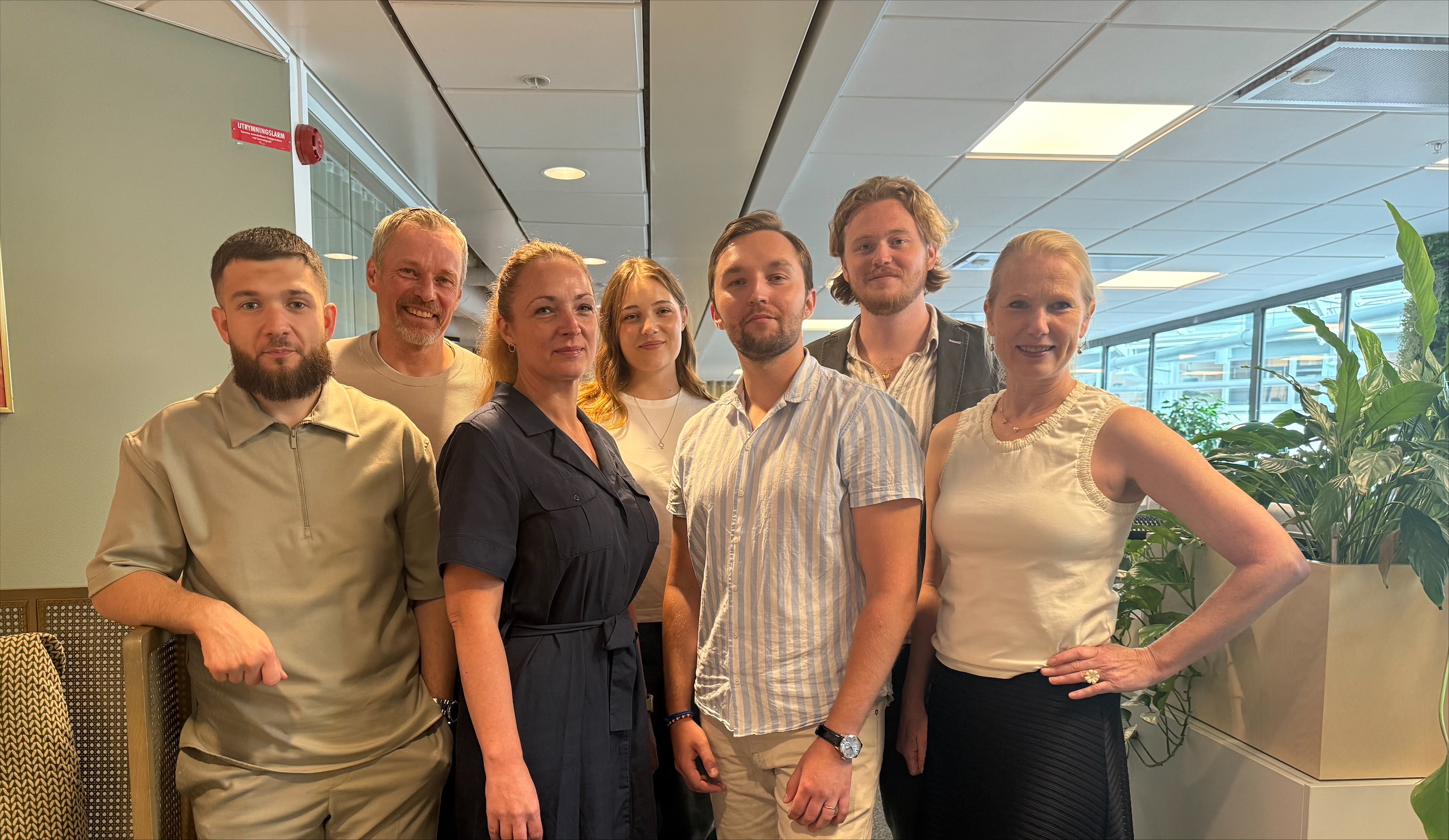 Bakre raden från vänster: Magnus Sjödin, Mathilda Olsson, Carl Eriksson Främre raden från vänster: Hast Barzanji, Sara Karlsson, Victor Svanbäck, Katarina Gustafsson